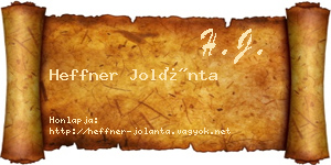 Heffner Jolánta névjegykártya